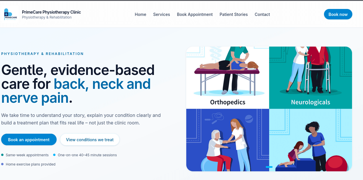 PrimeCare Physiotherapy Portfolio